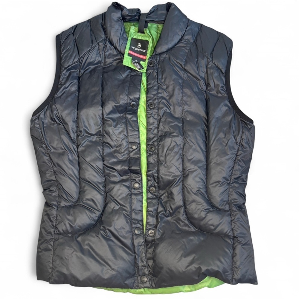 Victorinox Swiss Army Pertex Quantum Down Vest Reversible Black Green 90/10 Down